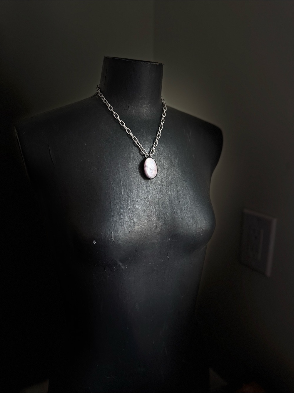 Lepidolite crystal pendant necklace boho jewelry layering necklace boho witchy